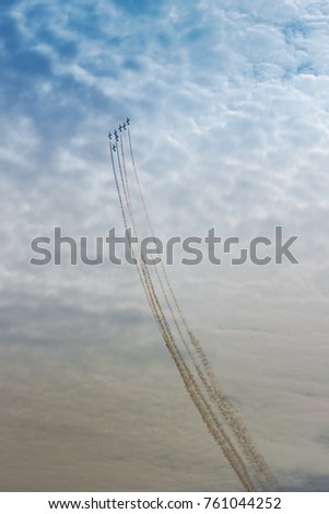 Air forces on the sky in show