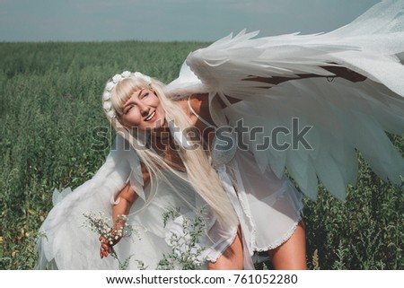 white angel in the field