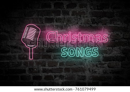 Christmas songs neon advertisement