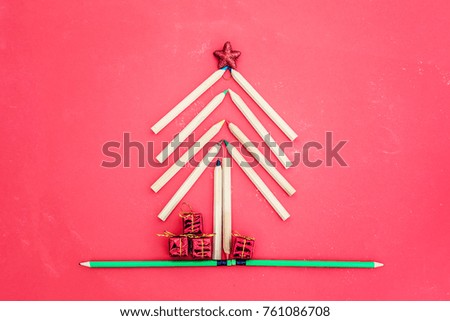 Christmas tree made of crayons