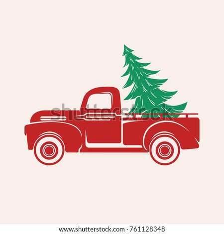 Red car with a Christmas tree