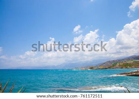 Beautiful sea in Hersonissos on Crete. Greece