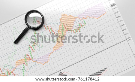 Investor stock market stock chart data feed,financial fraud investigation, audit and Technical analysis price action for copy space and object minimal concept Royalty-Free Stock Photo #761178412