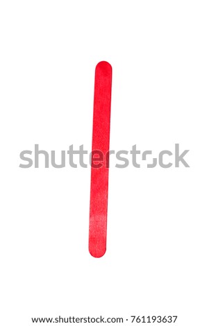 red ice cream sticks isolated on white background