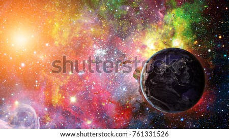 Earth and galaxy. Elements of this image furnished by NASA.