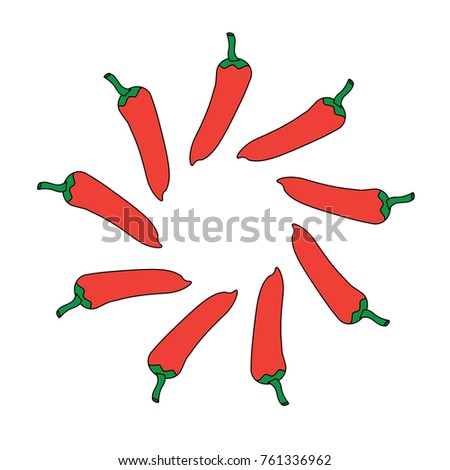 hot mexican chili pepper fast food round