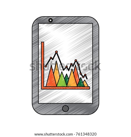graph chart on cellphone screen icon image 