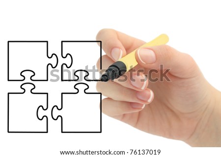 hand drawing puzzle