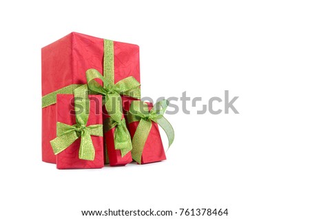 Set of gift boxes isolated on white background