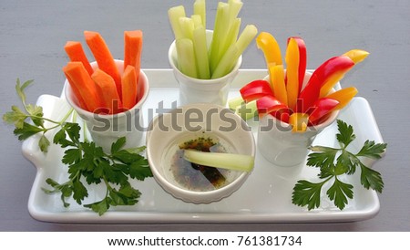 Fresh healthy juicy vegetables ready to eat. Diet food. Vegan food. Top view.