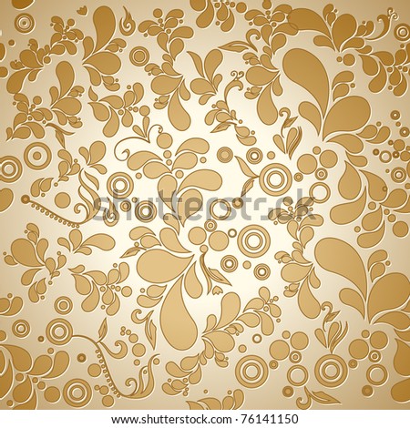 Beautiful modern gold seamless floral background illustration