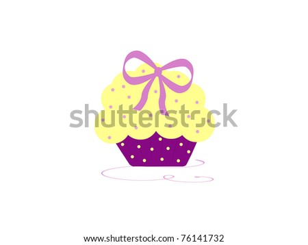 Polka Dot Lavender Cupcake