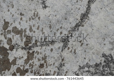 Water  stain on cement stone floor with cracked damage
