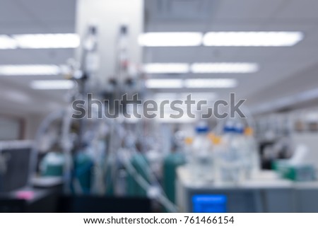 A blurred image of modern chemical laboratory. Higher education in Science. Background/ texture concept. 