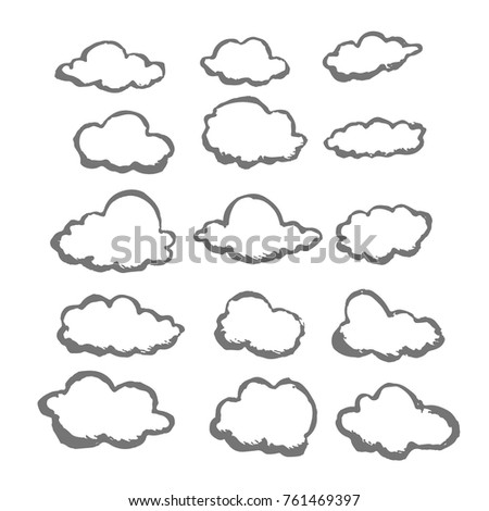 Set of Hand Drawing Clouds