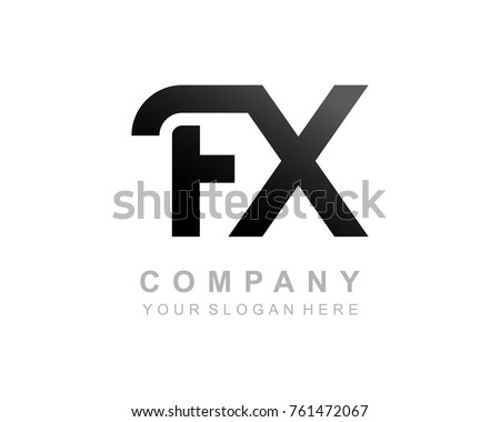 FX logo letter design vector