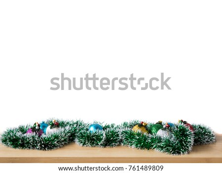 Christmas wooden frame on table for decorate background, Picture wood frame for text Merry Christmas and Happy New year.