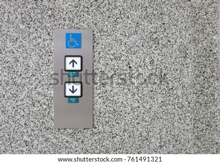 Elevator Call Panel with blind and wheelchair sign