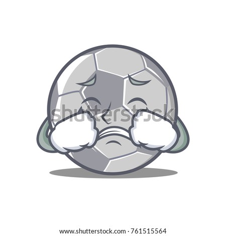 Crying football character cartoon style