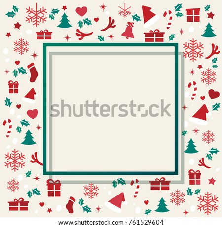 Christmas elements with space  pattern background vector illustration