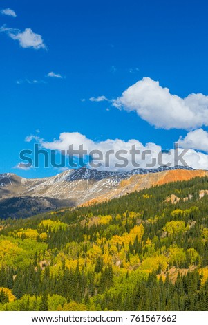 Beautiful autumn scenery in the mountains, in Telluride, Colorado