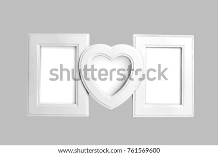 White wooden photo frame of family