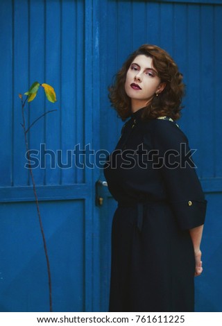 Vintage girl in autumn