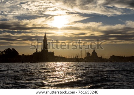 Sunset view of San Giorgio Maggiore in Venice, Italy