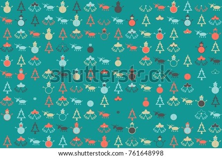 Christmas pattern with beautiful colored elements