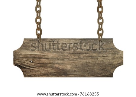 Vintage wood sign isolated on white