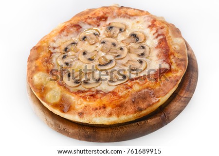 pizza with champignon isolated 
