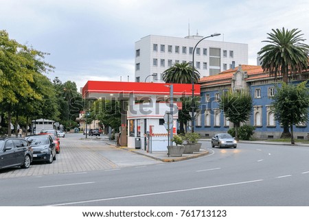 view of a gas station