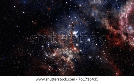 Dark nebula and stars in space. Elements of this image furnished by NASA.