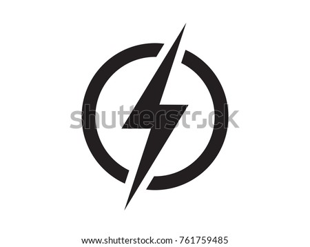 Lightning, electric power vector logo design element. Energy and thunder electricity symbol concept. Lightning bolt sign in the circle. Flash vector emblem template. Power fast speed logotype Royalty-Free Stock Photo #761759485