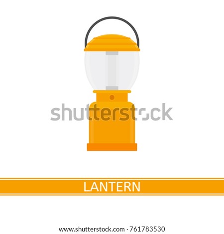 Camping lantern vector icon isolated on white background, in flat style