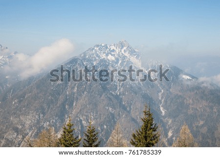 magic winter landscape Monte Lussari, Italy