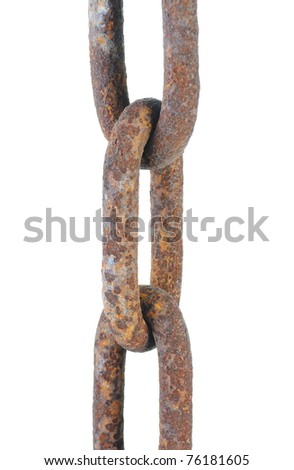 rusty chain. Isolated on white background Royalty-Free Stock Photo #76181605