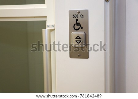 Lift buttons  for people with disability