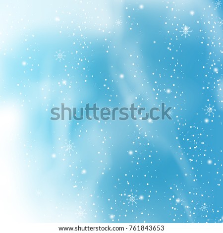 Falling snow isolated on blue background. For greeting card merry christmas, web site, poster, placard and wallpaper. Falling snow backdrop