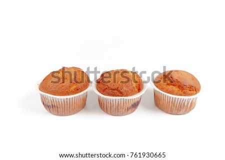 Close-up muffins isolated on white