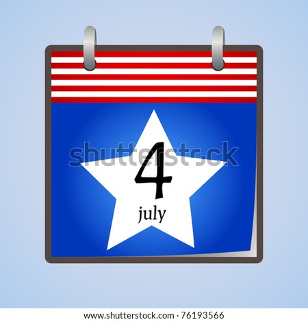 American independence day on the calendar