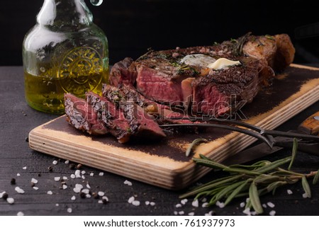 fried steak on bone