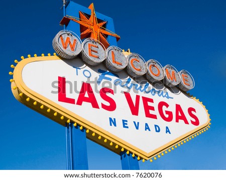 Welcome to Las Vegas, street sign in blue sky