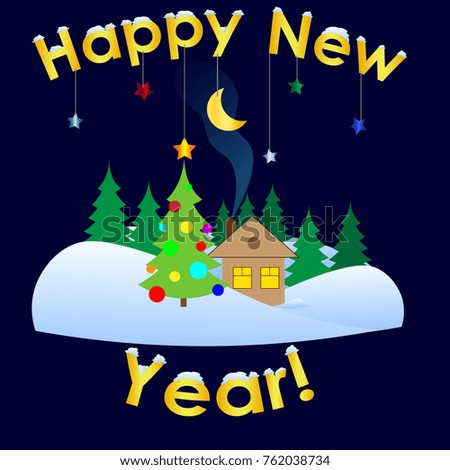minimalistic greeting / Happy New Year / logo