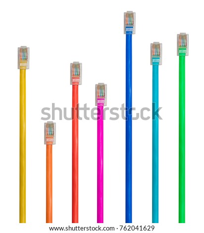 Different cat 5e ethernet cables to illustrate the priorization of data on the internet in Net Neutrality