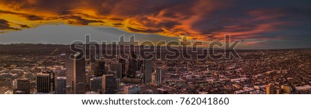 Denver city sunset