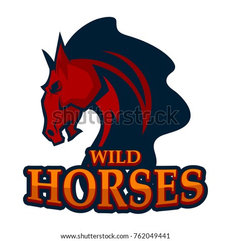 horse mascot logo illustration esport