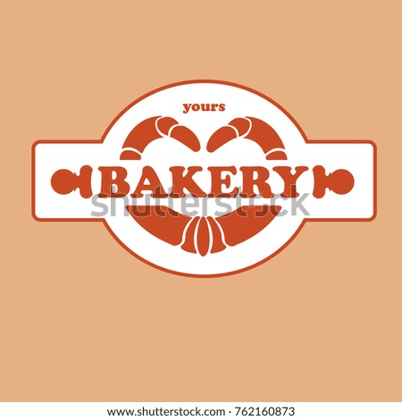 bakery logo, 
rolling pin, 
pretzel