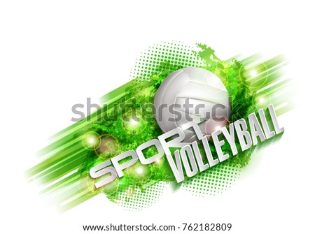 volleyball text on an abstract background, sports
