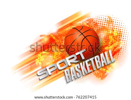 basketball Points, lines, triangles, text, color effects and abstract background vector illustration, sports Royalty-Free Stock Photo #762207415